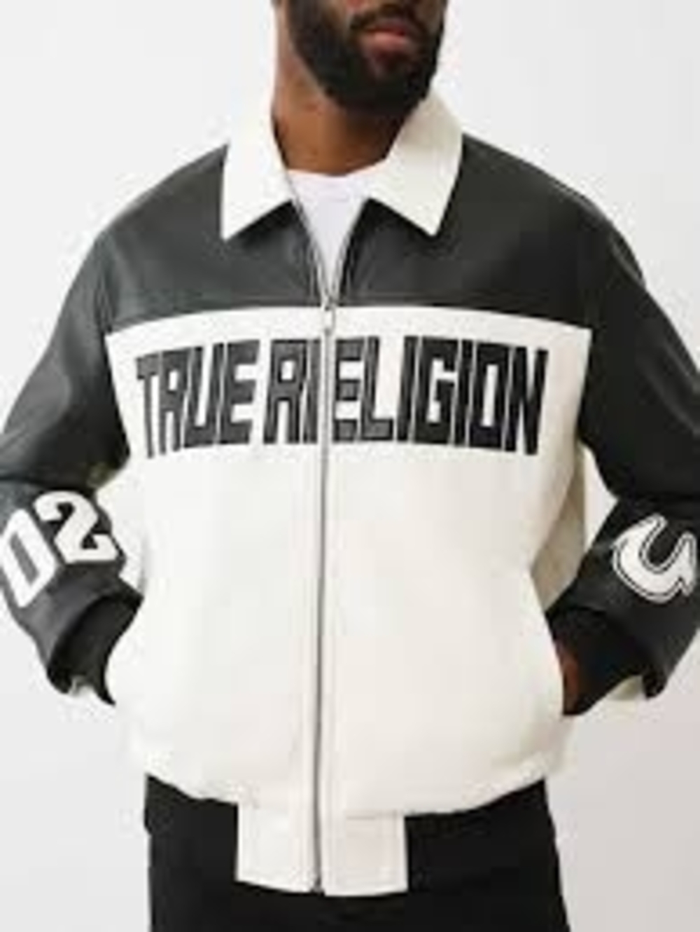 New True Religion Fux Leather Black And Winter L 42-44